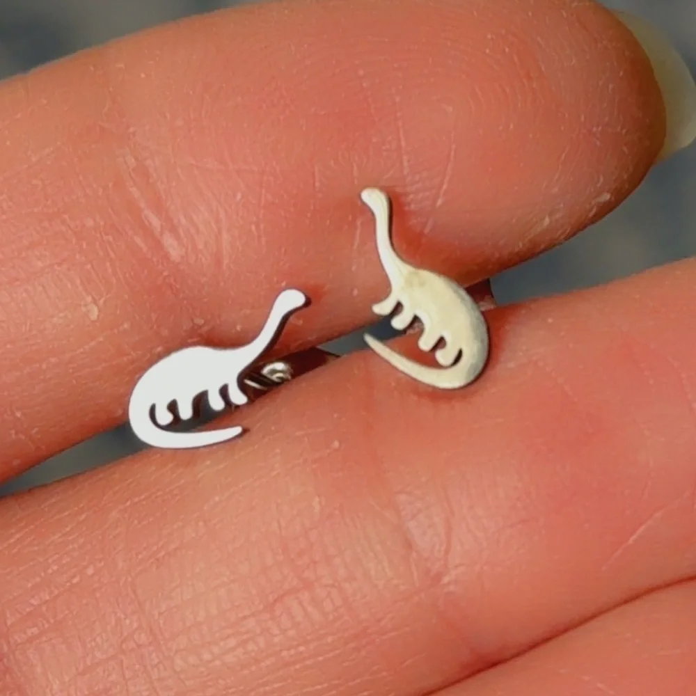 Stainless Steel Dino Ear Studs